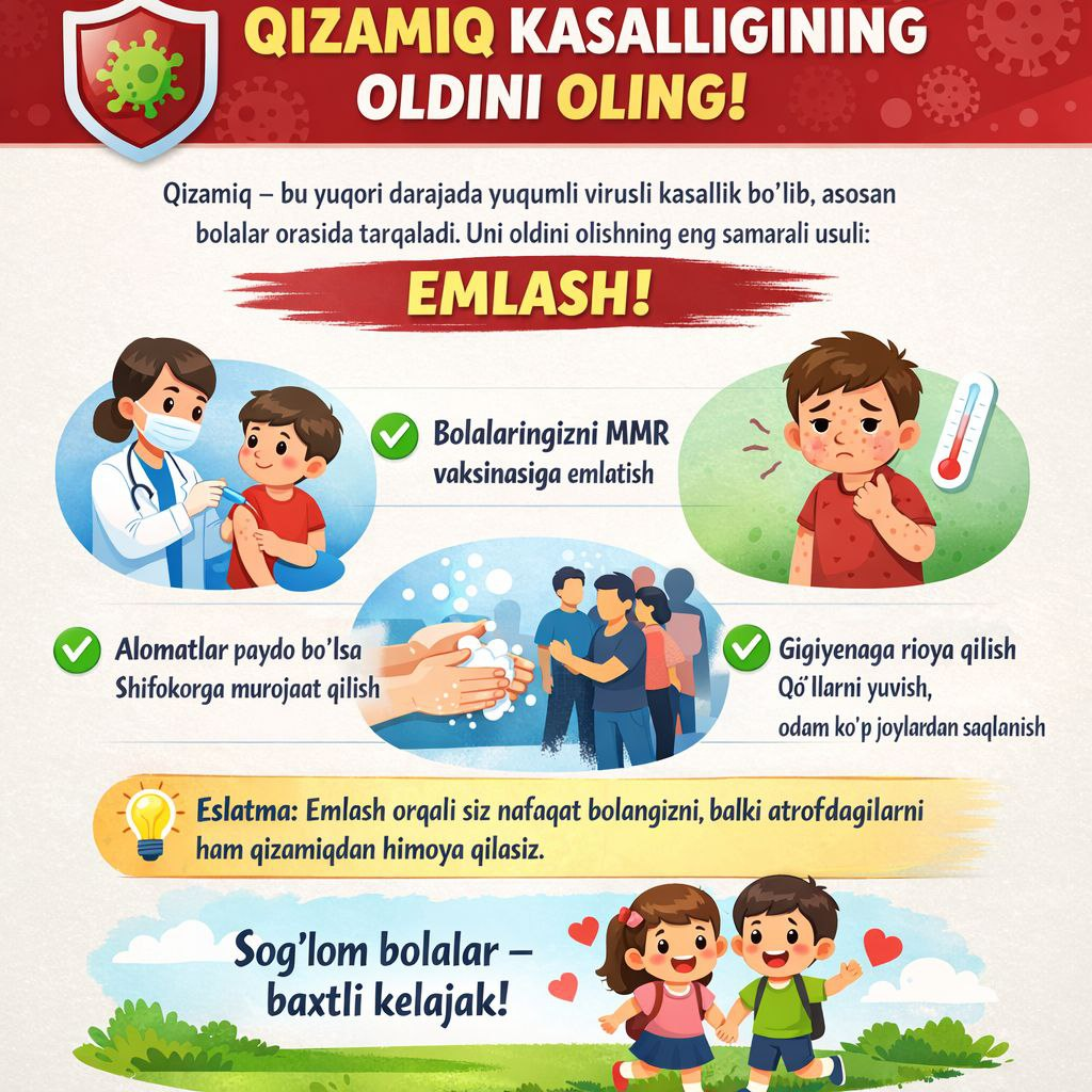 Qizamiq kasalligining oldini oling!