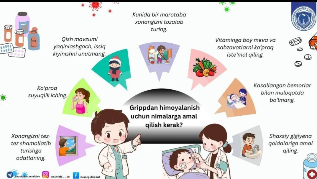 Grippning oldini olishda muhim tavsiyalar