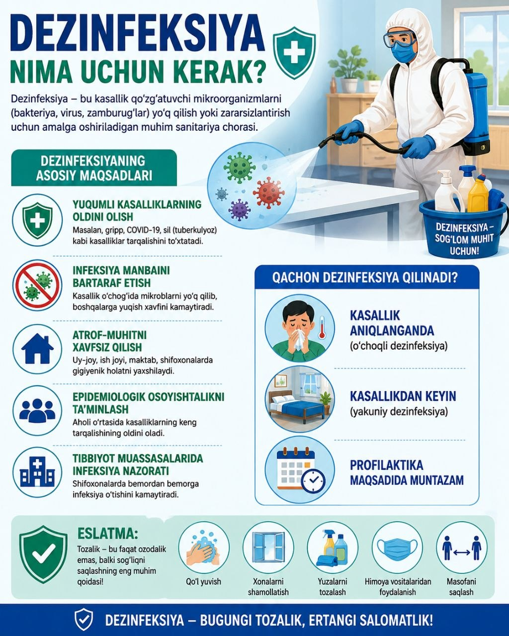 Dezinfeksiya ishlari nima uchun kerak?