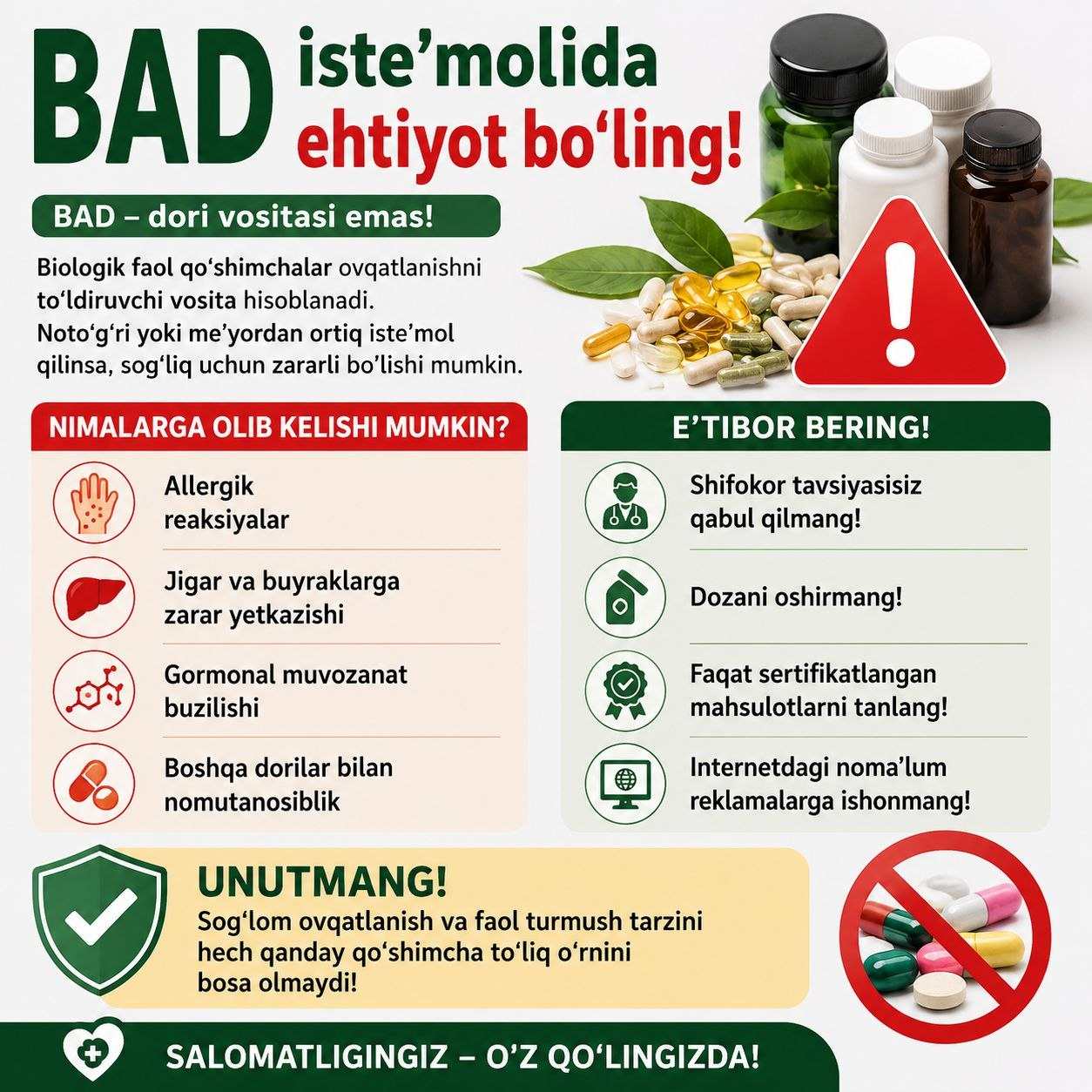 BAD iste’molida ehtiyot bo‘ling!